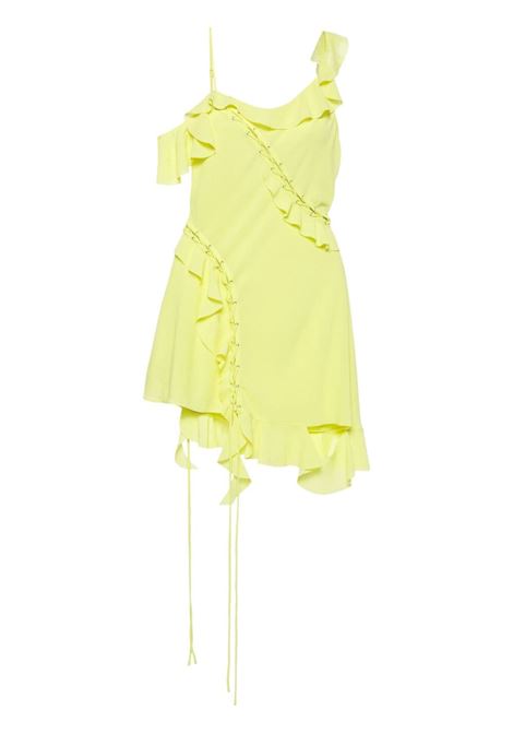 ruffle strap dress woman yellow in polyester - ACNE STUDIOS